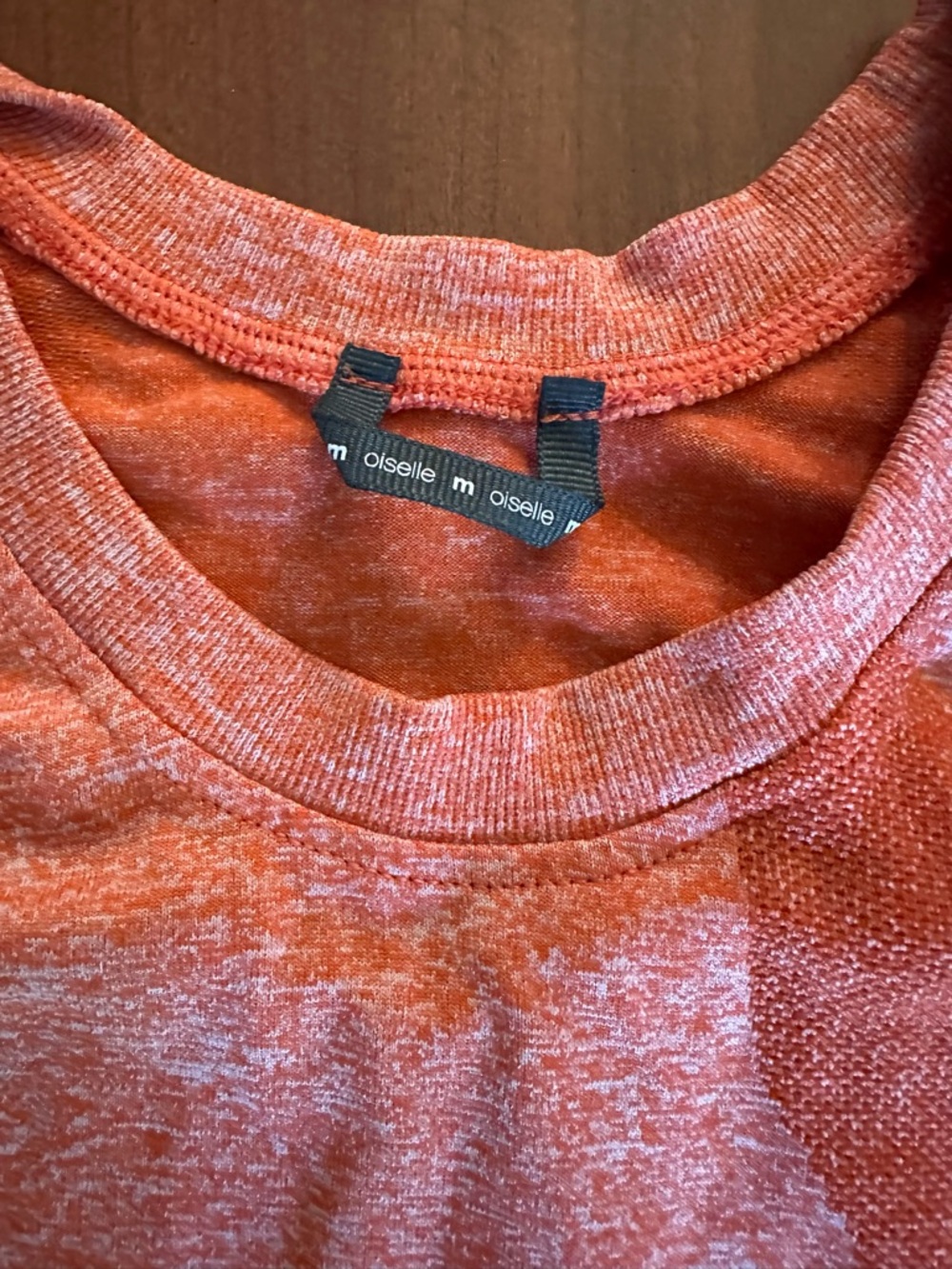 Oiselle Flyte Running Tee Orange Heather Bird Print Short Sleeve Athletic Top M - Picture 3 of 6